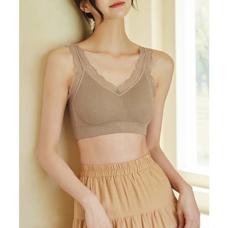 レースリブナイトブラトップ ノンワイヤーブラキャミ | SEU | 詳細画像8 