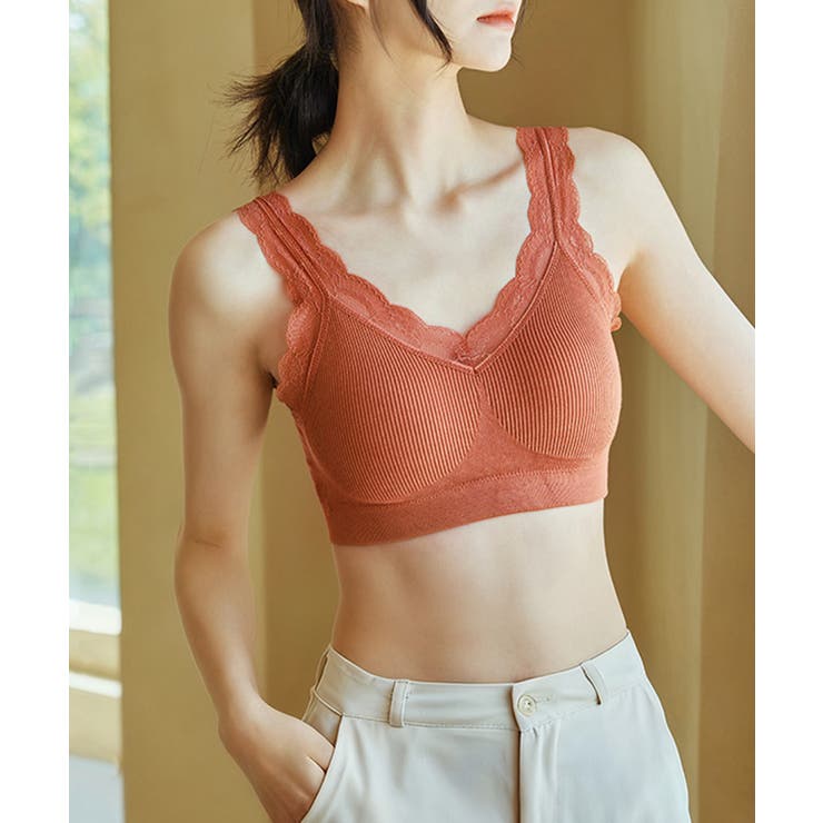 レースリブナイトブラトップ ノンワイヤーブラキャミ | SEU | 詳細画像18 