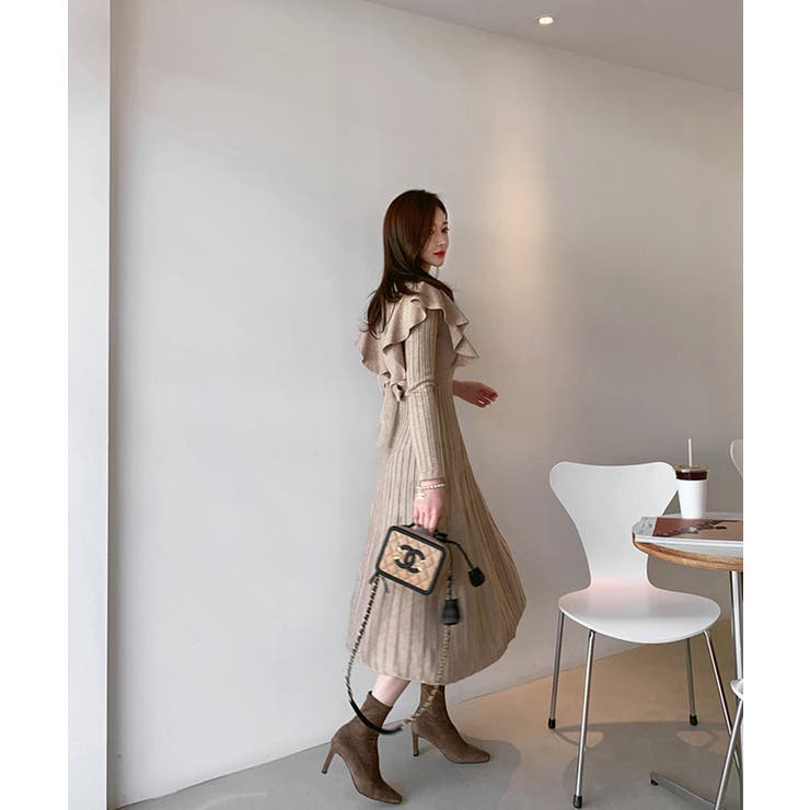 Shoplist限定 ショルダーフリルニットワンピース 品番 Dssw Seu エスイイユウ のレディースファッション通販 Shoplist ショップリスト