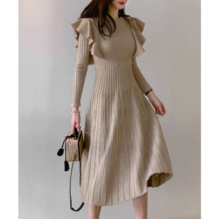 Shoplist限定 ショルダーフリルニットワンピース 品番 Dssw Seu エスイイユウ のレディースファッション通販 Shoplist ショップリスト