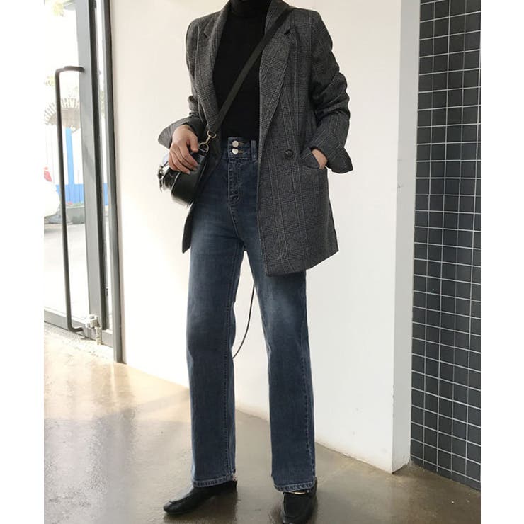 グレインチェックテーラードジャケット オフィスカジュアル ゆったり | SEU | 詳細画像22 