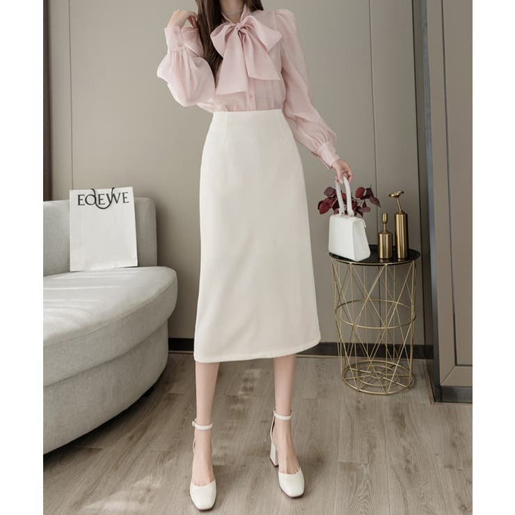 Iラインミモレ丈タイトスカート 韓国ファッション 王道シンプルデザイン | SEU | 詳細画像2 