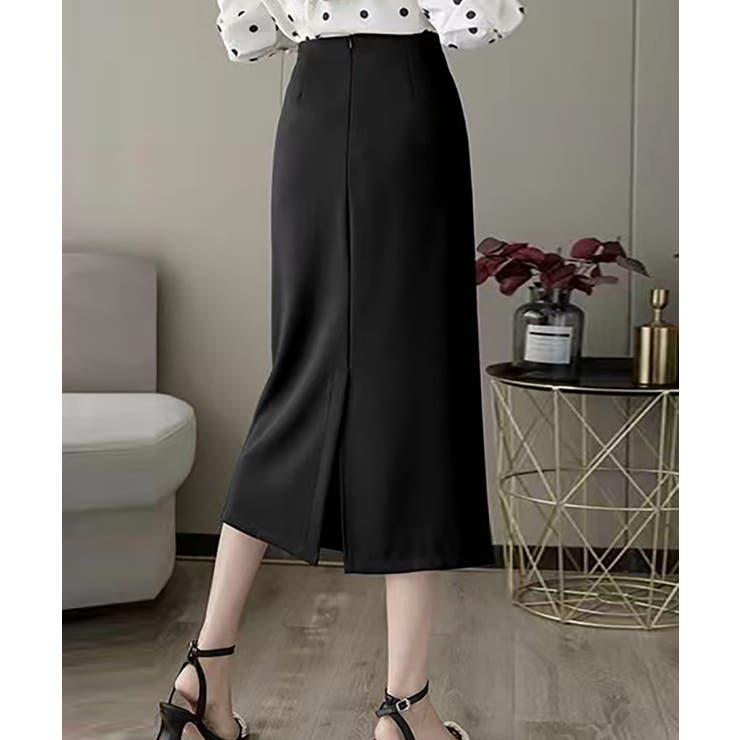 Iラインミモレ丈タイトスカート 韓国ファッション 王道シンプルデザイン | SEU | 詳細画像7 