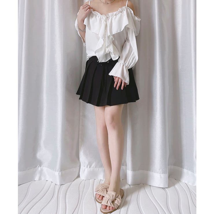 韓国 人気ブランド スカパン [SEASEE] ROSE SKIRTS PANTS レディース ふわっと韓国っぽシルエット。レーススカート