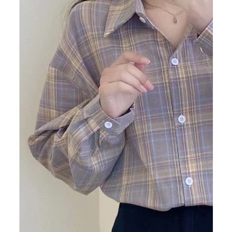 チェック柄シャツ 韓国ファッション 夏服[品番：DSSW0002536]｜SEU