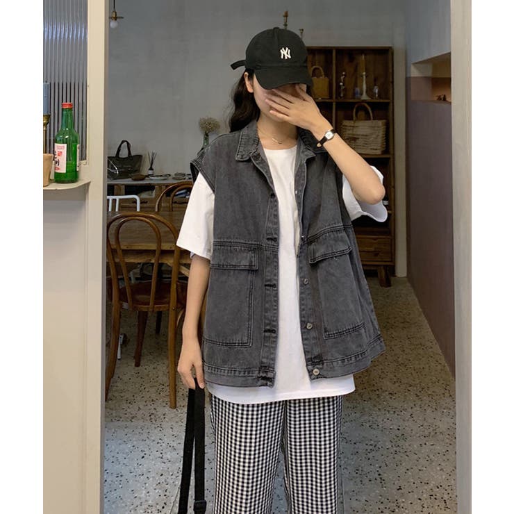 Disney - 新品 韓国子供服 ミッキー柄 140古着風 Gジャン デニム