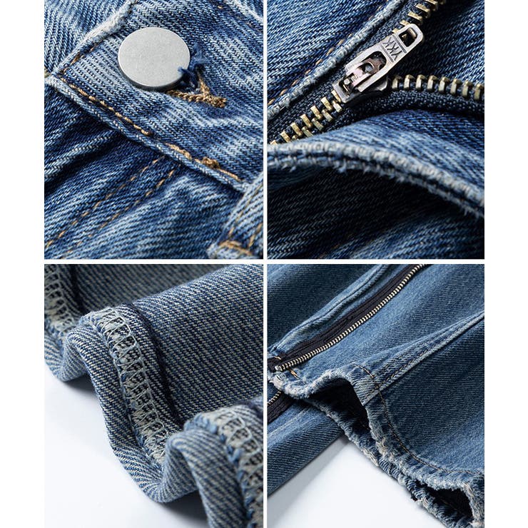 フロントジッパーデニム デニムパンツ ジーンズ[品番