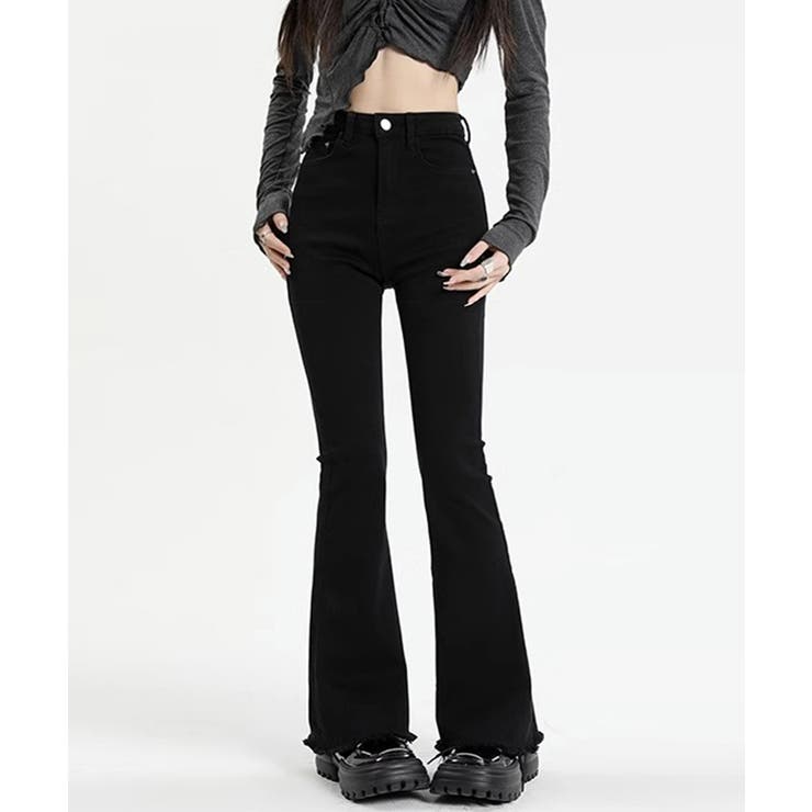 ai no de/アイノデ」箔ワイドフレアパンツ M LOUNGEDRESS（ラウンジ