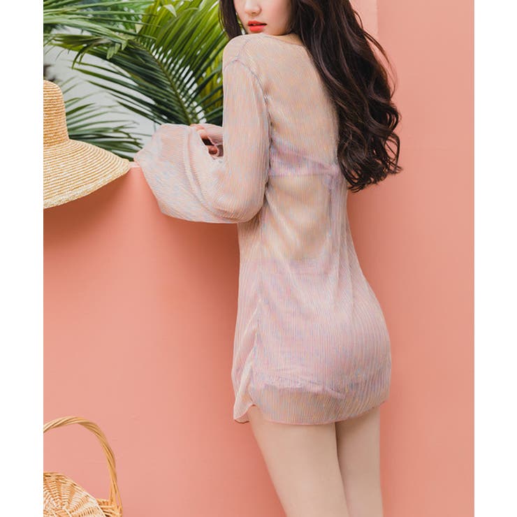 シースルートップス付き3点セット水着 ビーチウェア スイムウェア | SEU | 詳細画像25 