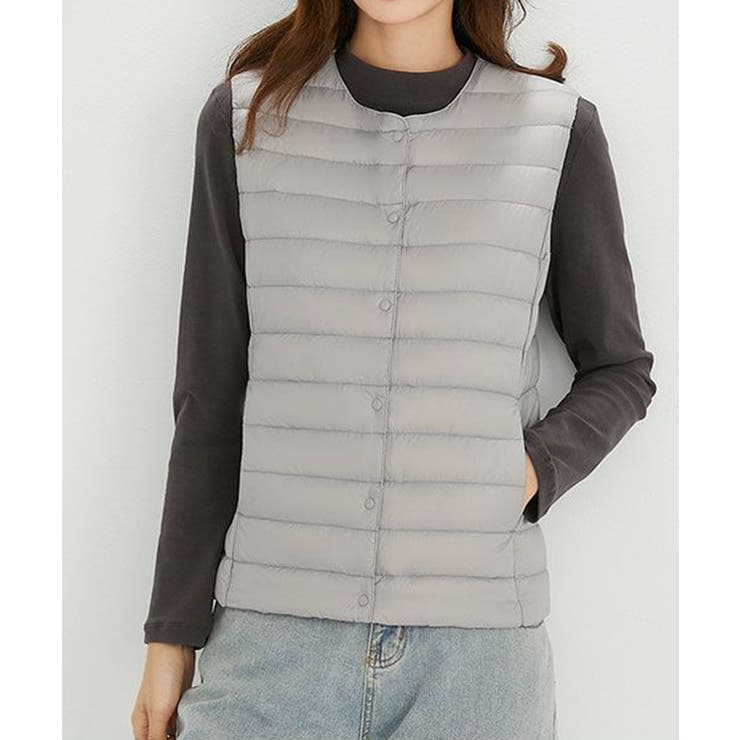 Vネックにもできるダウンベスト インナーベスト ダウンアウター | SEU | 詳細画像22 