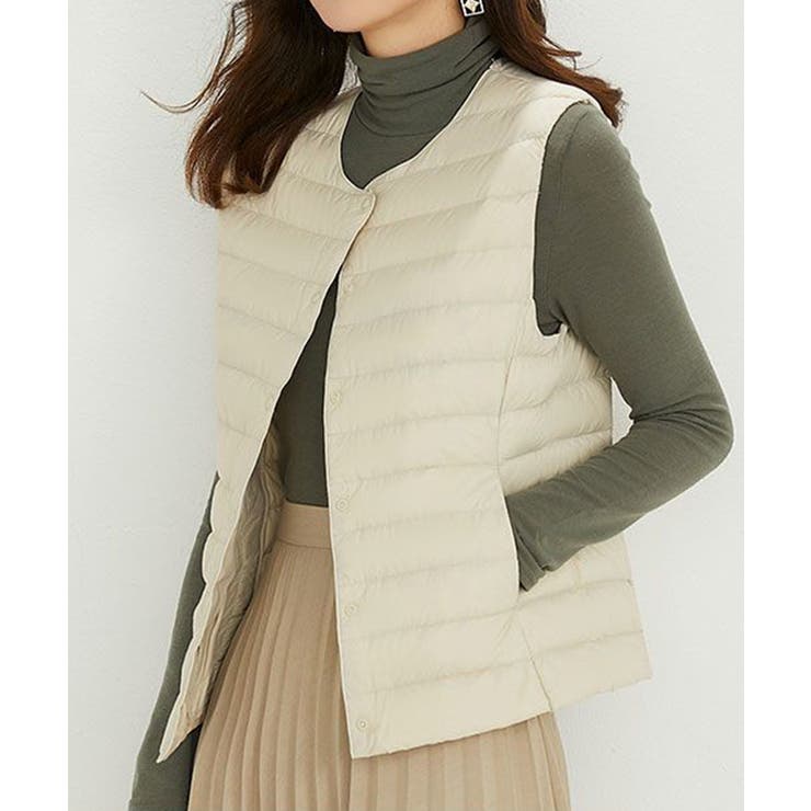 Vネックにもできるダウンベスト インナーベスト ダウンアウター | SEU | 詳細画像10 