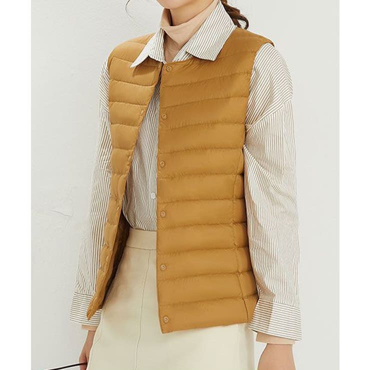 Vネックにもできるダウンベスト インナーベスト ダウンアウター | SEU | 詳細画像12 