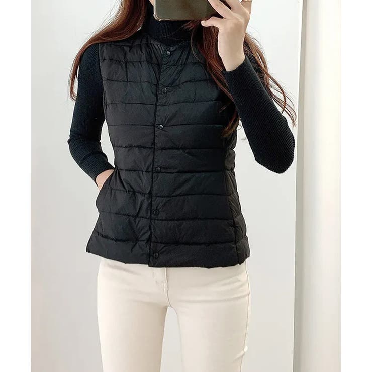 Vネックにもできるダウンベスト インナーベスト ダウンアウター | SEU | 詳細画像7 