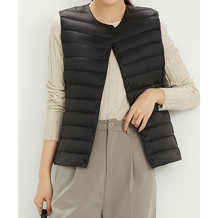 Vネックにもできるダウンベスト インナーベスト ダウンアウター | SEU | 詳細画像8 