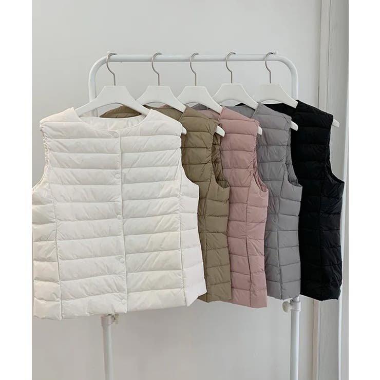 Vネックにもできるダウンベスト インナーベスト ダウンアウター | SEU | 詳細画像32 