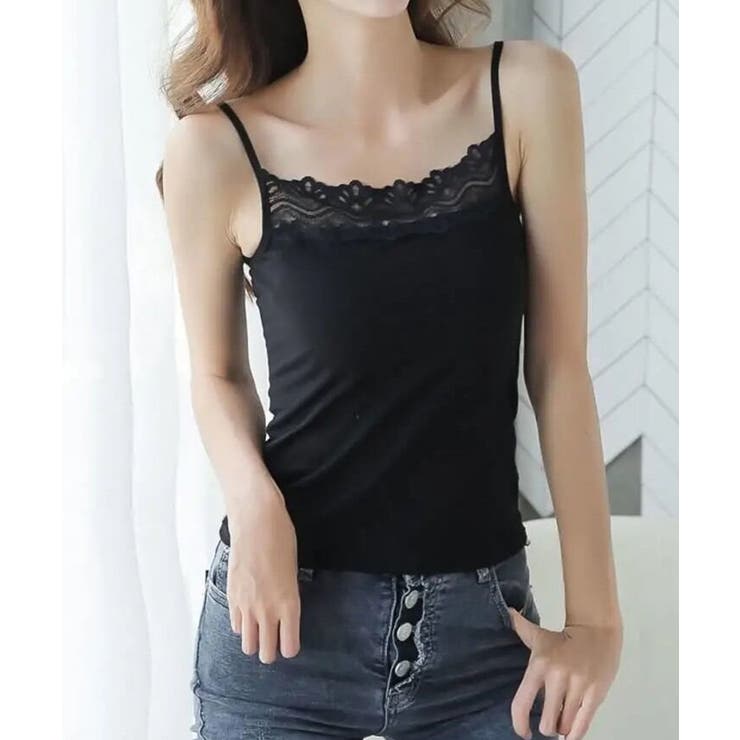胸元レースキャミソールインナー【SHOPLIST限定 新作 春 夏 秋 冬
