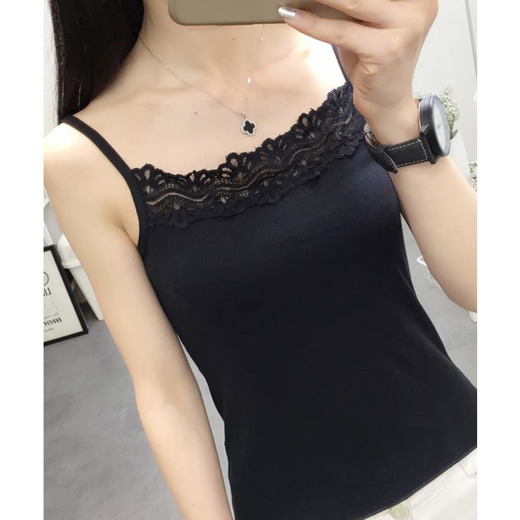 胸元レースキャミソールインナー【SHOPLIST限定 新作 春 夏 秋