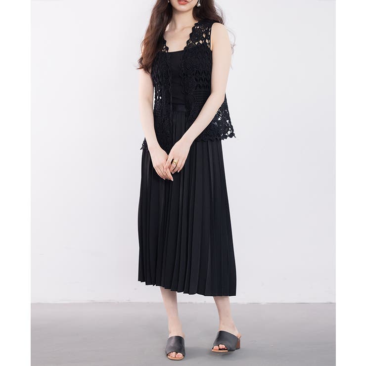 SlowGun&Co スロウガン ニットベスト 黒 3 KOEISTORE ニットベスト レディース 春 夏 春夏 黒 ニット