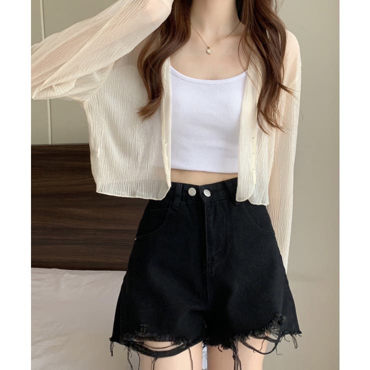 パール装飾ボタンショート丈シアーカーディガン【SHOPLIST限定 新作 春 | SEU | 詳細画像17 