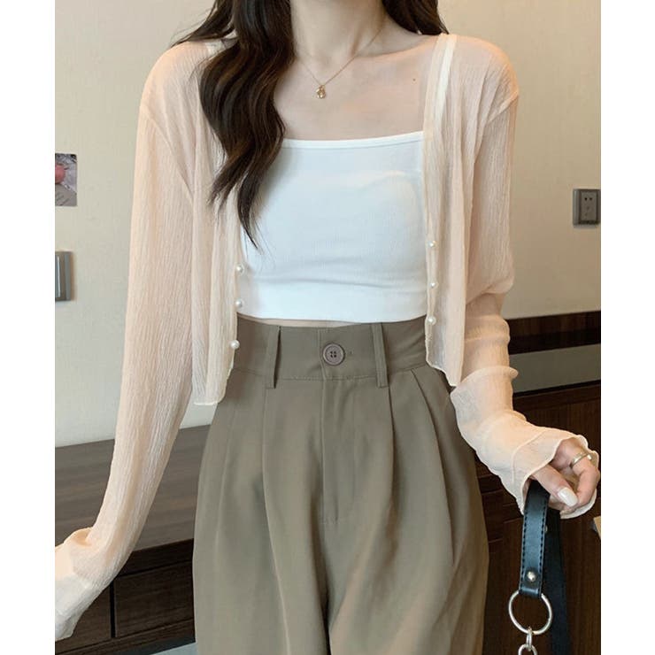 パール装飾ボタンショート丈シアーカーディガン【SHOPLIST限定 新作 春 | SEU | 詳細画像21 