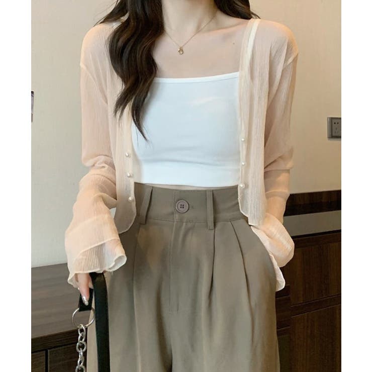 パール装飾ボタンショート丈シアーカーディガン【SHOPLIST限定 新作 春 | SEU | 詳細画像22 