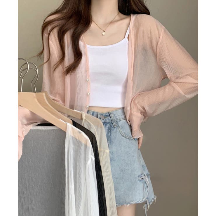 パール装飾ボタンショート丈シアーカーディガン【SHOPLIST限定 新作 春 | SEU | 詳細画像31 