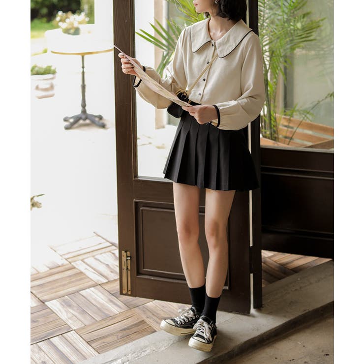 ピーターパン襟 配色ライン ゆったり袖 | SEU | 詳細画像10 