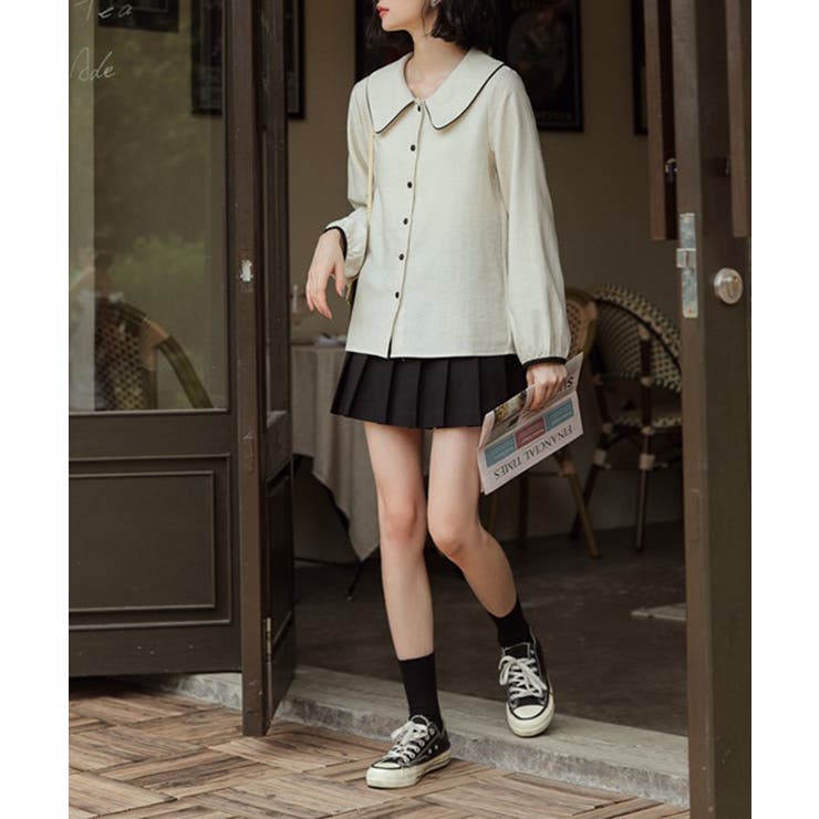 ピーターパン襟 配色ライン ゆったり袖 | SEU | 詳細画像9 