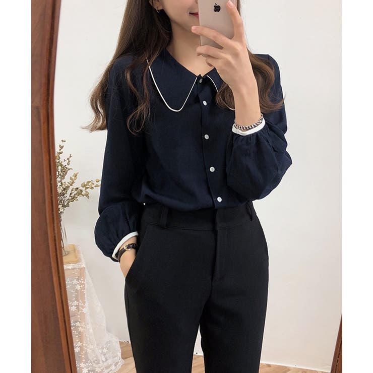 ピーターパン襟 配色ライン ゆったり袖 | SEU | 詳細画像22 