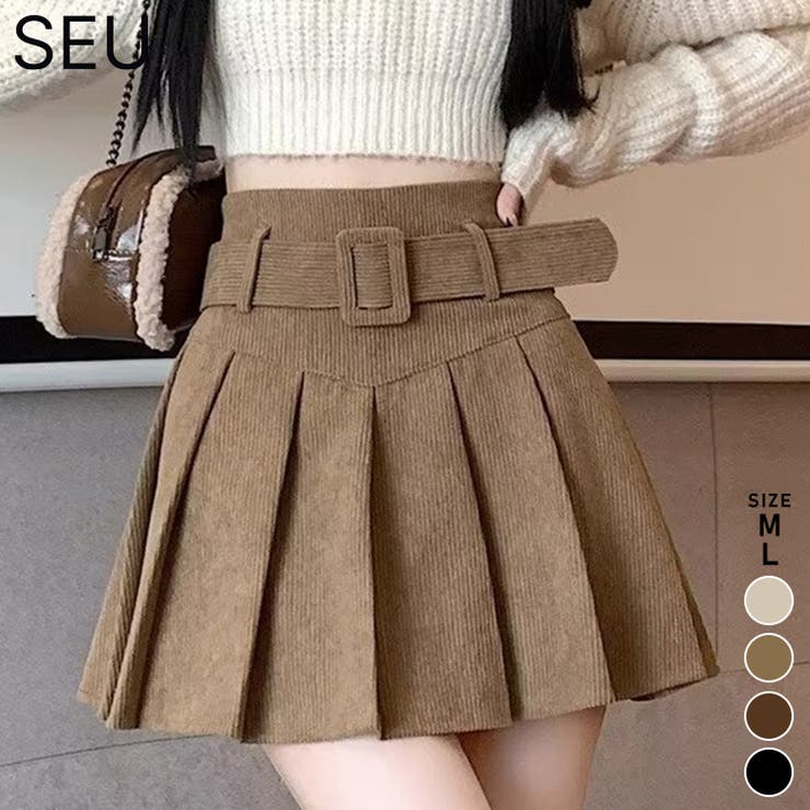 ベルト付きプリーツミニスカート【SHOPLIST限定 新作 春 夏 秋 冬】 | SEU | 詳細画像1 