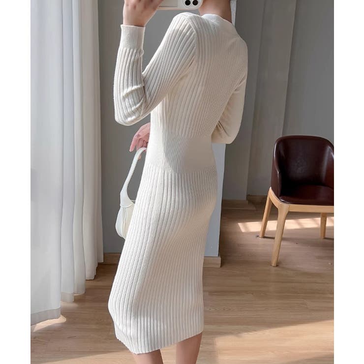 リブニットタイトワンピース【SHOPLIST限定 新作 春 秋 冬】 | SEU | 詳細画像8 