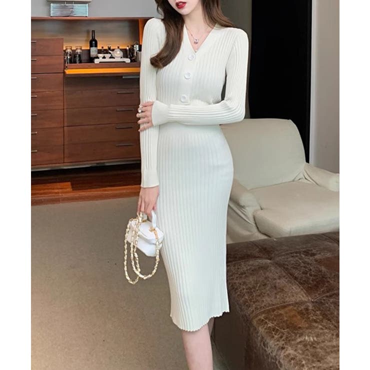 リブニットタイトワンピース【SHOPLIST限定 新作 春 秋 冬】 | SEU | 詳細画像4 