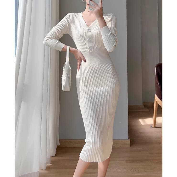 リブニットタイトワンピース【SHOPLIST限定 新作 春 秋 冬】 | SEU | 詳細画像5 