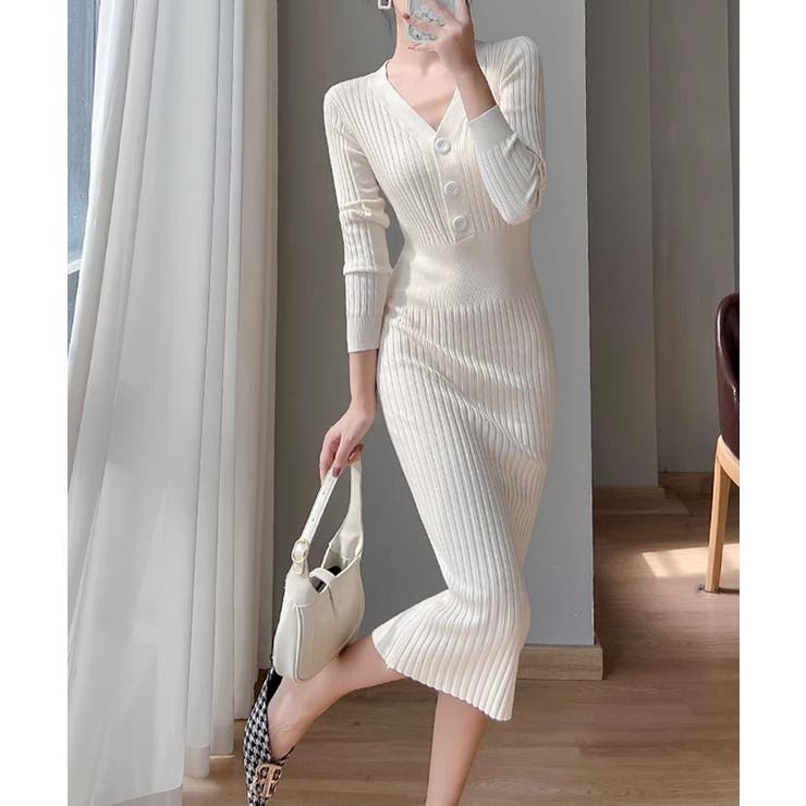 リブニットタイトワンピース【SHOPLIST限定 新作 春 秋 冬】 | SEU | 詳細画像6 