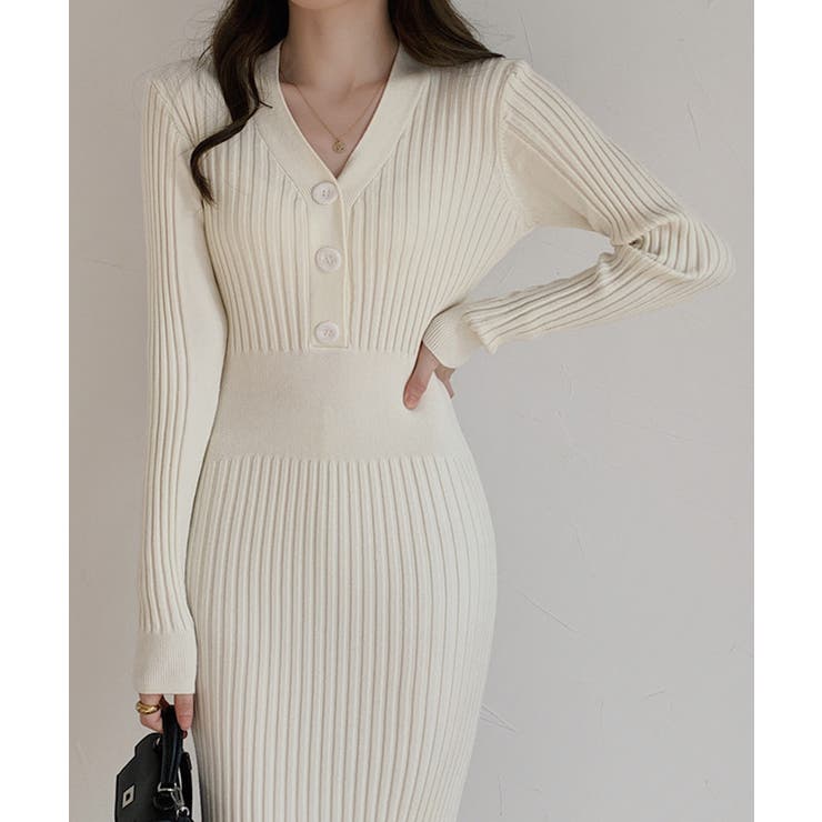 リブニットタイトワンピース【SHOPLIST限定 新作 春 秋 冬】 | SEU | 詳細画像10 