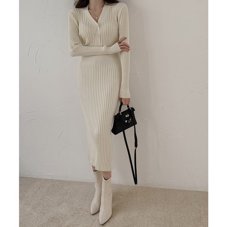 リブニットタイトワンピース【SHOPLIST限定 新作 春 秋 冬】 | SEU | 詳細画像14 