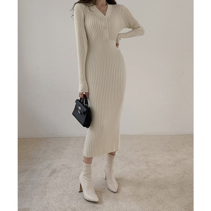 リブニットタイトワンピース【SHOPLIST限定 新作 春 秋 冬】 | SEU | 詳細画像15 