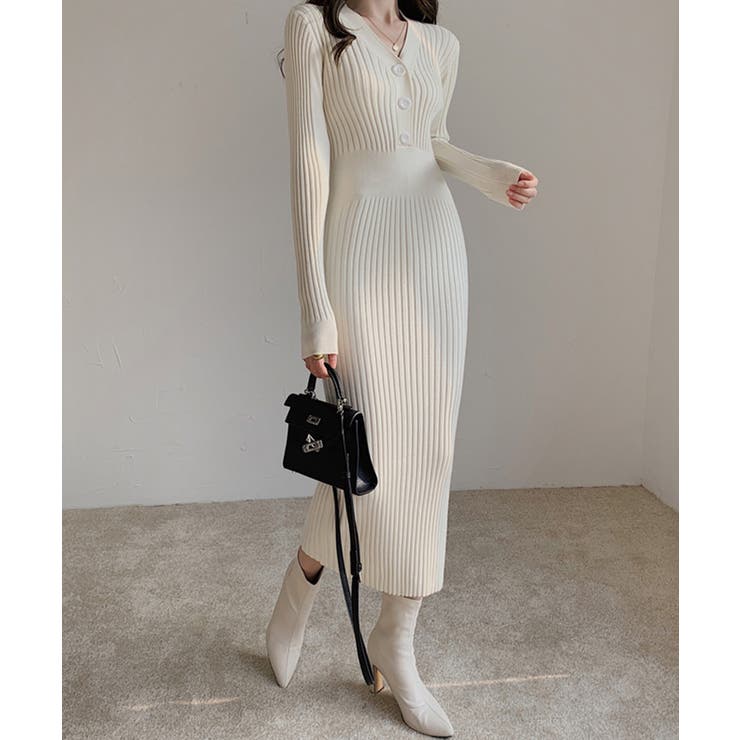 リブニットタイトワンピース【SHOPLIST限定 新作 春 秋 冬】 | SEU | 詳細画像12 