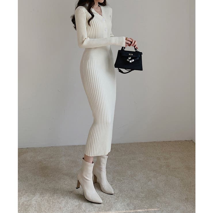 リブニットタイトワンピース【SHOPLIST限定 新作 春 秋 冬】 | SEU | 詳細画像17 