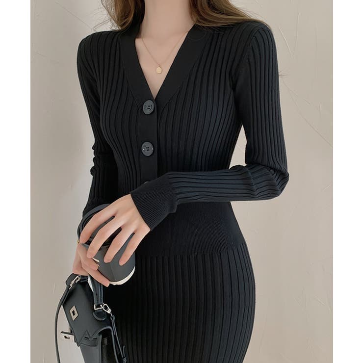 リブニットタイトワンピース【SHOPLIST限定 新作 春 秋 冬】 | SEU | 詳細画像20 