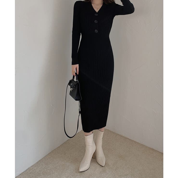 リブニットタイトワンピース【SHOPLIST限定 新作 春 秋 冬】 | SEU | 詳細画像24 