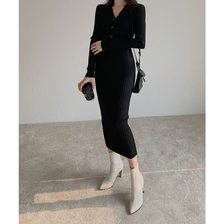 リブニットタイトワンピース【SHOPLIST限定 新作 春 秋 冬】 | SEU | 詳細画像28 