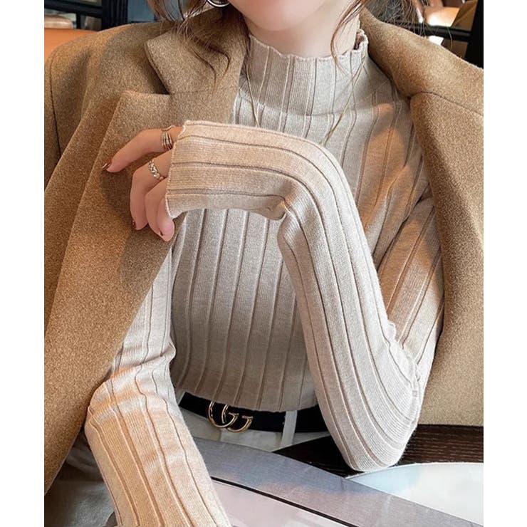 12色選べるシンプルリブニットトップス | SEU | 詳細画像18 