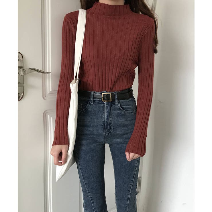 12色選べるシンプルリブニットトップス | SEU | 詳細画像20 