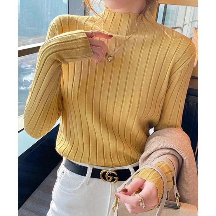 12色選べるシンプルリブニットトップス | SEU | 詳細画像24 