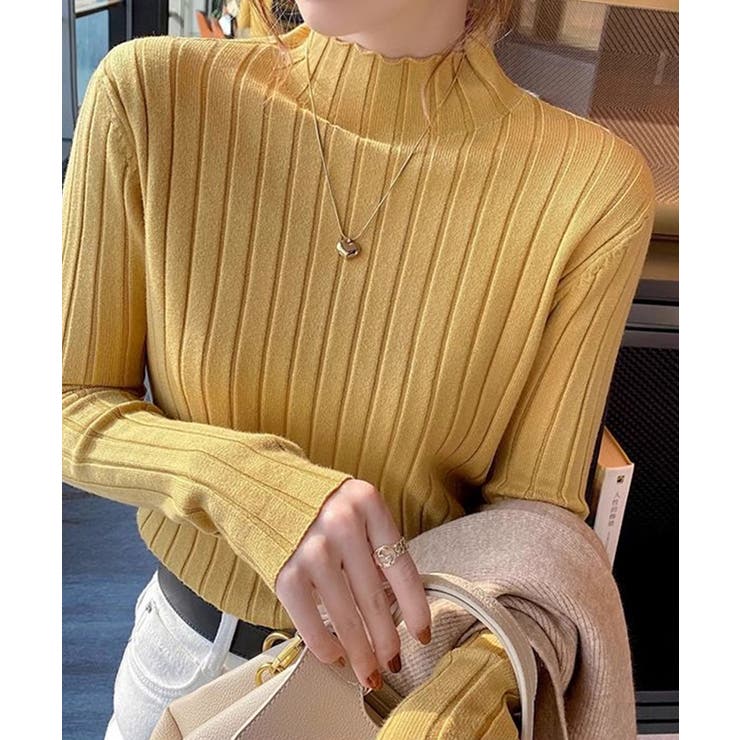 12色選べるシンプルリブニットトップス | SEU | 詳細画像23 