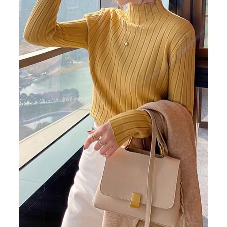 12色選べるシンプルリブニットトップス | SEU | 詳細画像27 