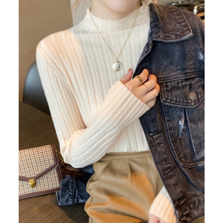 12色選べるシンプルリブニットトップス | SEU | 詳細画像9 