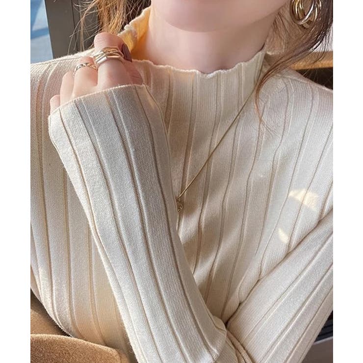 12色選べるシンプルリブニットトップス | SEU | 詳細画像12 