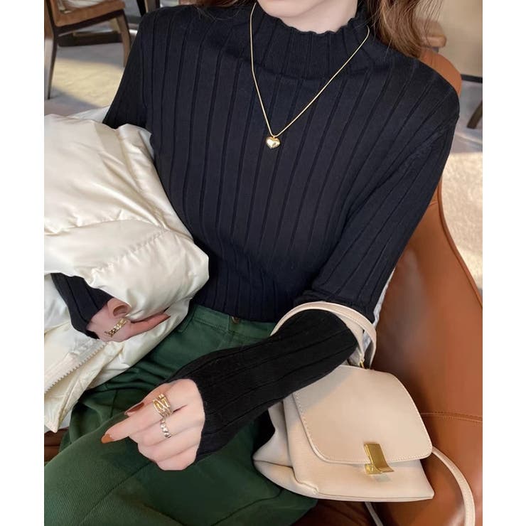 12色選べるシンプルリブニットトップス | SEU | 詳細画像3 